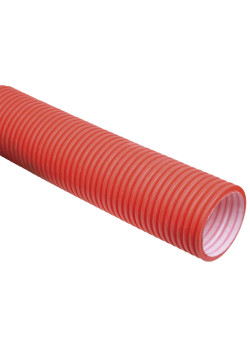 Труба гофрированная двустенная ПНД/ПВД d=110мм красная жесткая (6м) IEK