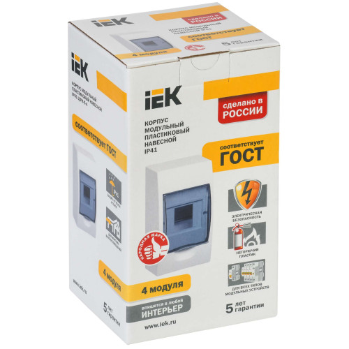 KREPTA 3 Корпус пластиковый ЩРН-П-4 IP41 белый IEK