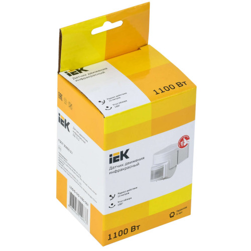 Датчик движения ДД-012 1100Вт 180град 12м IP44 белый IEK