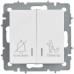 BRITE Выключатель 2-клавишный с индикацией для отелей 10А ВС10-2-9-БрАБ арктический белый IEK