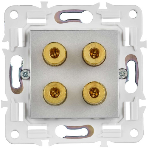 SKANDY Аудиорозетка 4-местная SK-A01S серебряный IEK