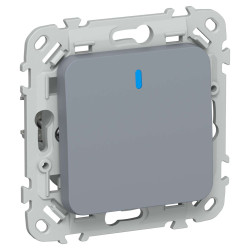 FLITE Выключатель 1-клавишный проходной с индикацией 10А ВС61-1-1-ФлМ маренго IEK