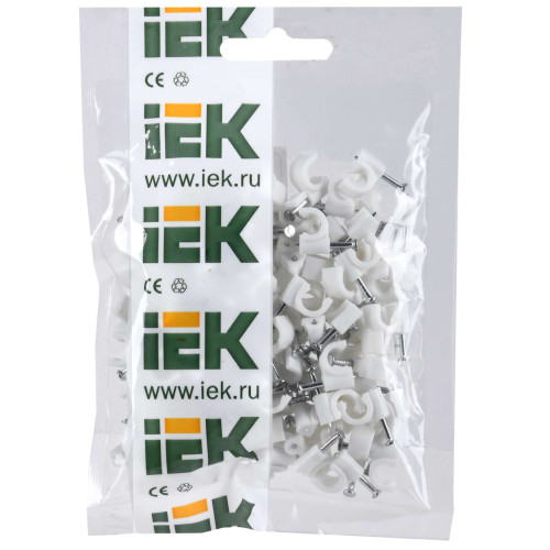 Скоба 6мм круглая пластиковая (100шт) IEK