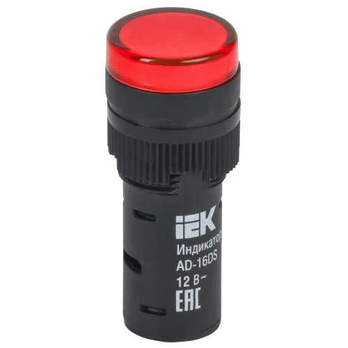Лампа AD16DS(LED)матрица d=16мм красный 12В AC/DC IEK Лампа AD16DS(LED)матрица d=16мм красный 12В AC/DC IEK