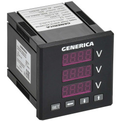 Вольтметр цифровой щитовой трехфазный DO RS-485 72х72мм LED GENERICA