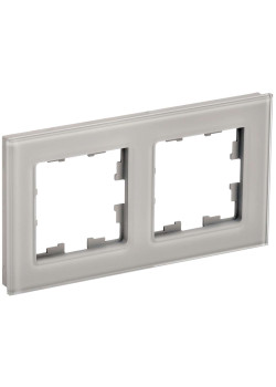 BRITE Рамка 2 -местная РУ-2-2-БрД стекло дымчатый IEK