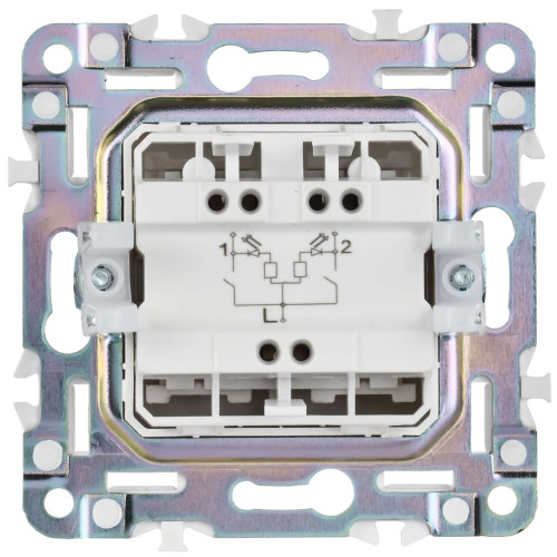 SKANDY Выключатель 2-клавишный с индикацией 10А SK-V09B бежевый IEK
