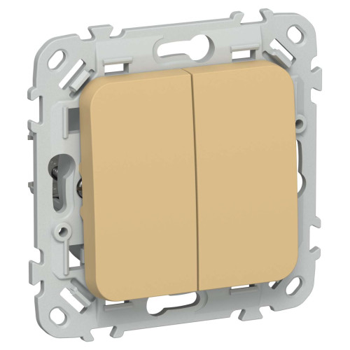 FLITE Выключатель 2-клавишный проходной 10А ВС62-1-0-ФлШм шамуа IEK