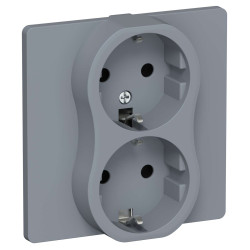 FLITE Розетка 2-местная с заземлением без защитных шторок 16А РС12-0-К-ФлМ маренго IEK