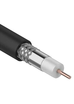 Кабель коаксиальный RG11 CCS 75Ом FPE PVC черный (300м) GENERICA