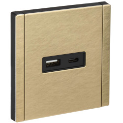 FORTE&PIANO Розетка USB A+C 3,1А FP650M металл шампань IEK