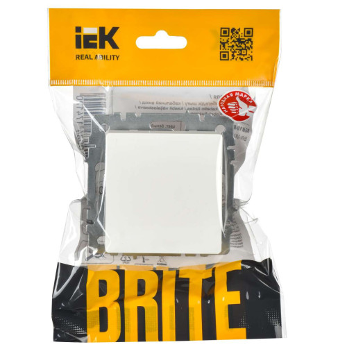 BRITE Выключатель 1-клавишный самовозвратный 10А ВС10-1-4-БрБ белый IEK