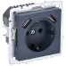 BRITE Розетка 1-местная с заземлением с защитными шторками 16А с USB A+A 5В 3,1А РЮш10-2-БрМ маренго IEK