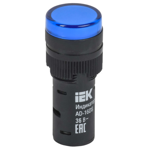 Лампа AD16DS(LED)матрица d=16мм синий 36В AC/DC IEK