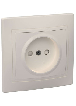 KVARTA Розетка 1-местная без заземления с защитными шторками 10А РСш10-2-ККм кремовый IEK