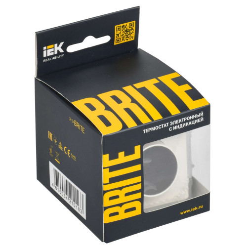 BRITE Термостат электронный с индикацией ТС10-1-БрЖ жемчуг IEK