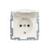 BRITE Розетка 1-местная с заземлением с защитными шторками и крышкой 16А IP44 РСбш10-3-44-БрЖ жемчуг IEK
