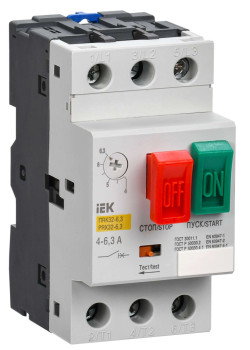 Пускатель ПРК32-6,3 In=6,3A Ir=4-6,3A Ue 660В IEK