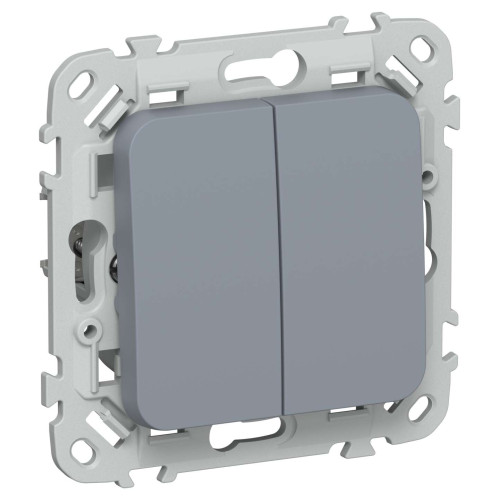 FLITE Выключатель 2-клавишный проходной 10А ВС62-1-0-ФлМ маренго IEK