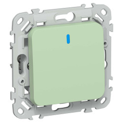 FLITE Выключатель 1-клавишный кнопочный с индикацией 10А ВС11-2-1-ФлФ фисташковый IEK