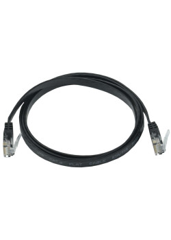 ITK Коммутационный шнур плоский (патч-корд) кат.6 UTP 1м чёрный