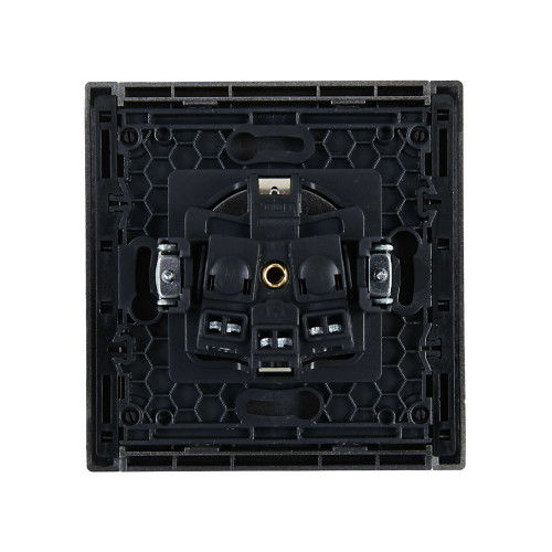 FORTE&PIANO Розетка 1-местная с заземлением с защитными шторками винтовое крепление 16А FP515 сталь IEK