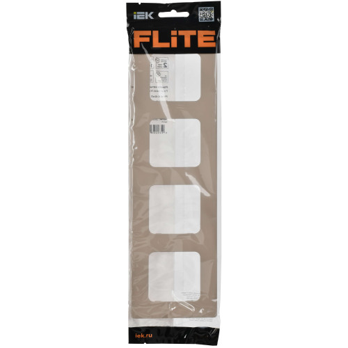 FLITE Рамка 4-местная РУ-4-К-ФлЛ льняной IEK