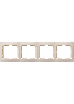 KVARTA Рамка 4-местная вертикальная РВ-4-ККм кремовый IEK