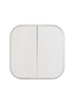 QUTEO Выключатель 2-клавишный для открытой установки 10А белый