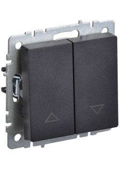 BRITE Выключатель жалюзи 10А ВС10-1-5-БрЧ черный IEK