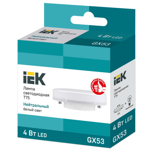 Лампа светодиодная T75 таблетка 4Вт 230В 4000К GX53 IEK
