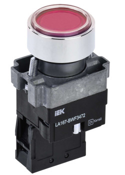 Кнопка управления LA167-BWF3472 d=22мм RC 1NC с подсветкой красная IEK
