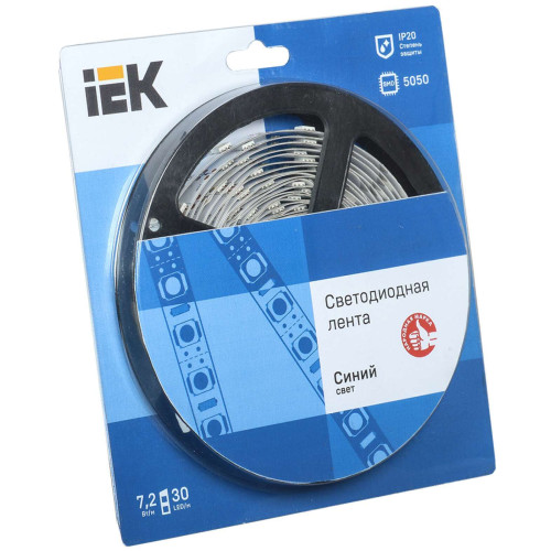 Лента светодиодная 5м блистер LSR-5050B30-7,2-IP20-12V IEK