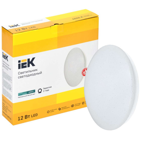 Светильник светодиодный ДПБ 2010 12Вт IP20 4000К круг белый IEK
