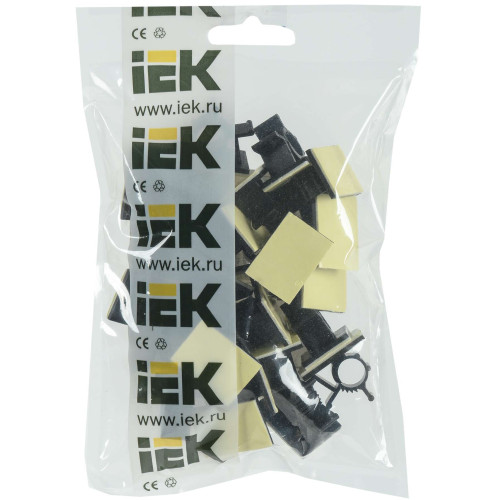 Клипса самоклеящаяся КС-10 черная (24 шт) IEK