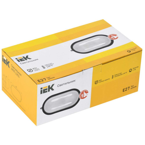 Светильник НПП1201 овал 100Вт IP54 белый IEK