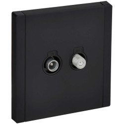 FORTE&PIANO Розетка двойная TV+SAT FP138M металл черный IEK