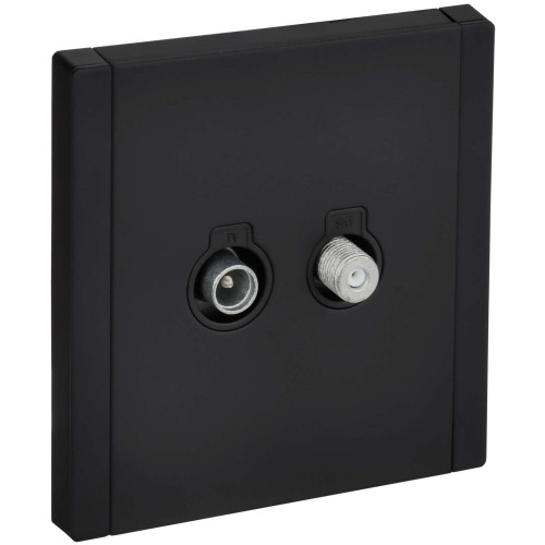 FORTE&PIANO Розетка двойная TV+SAT FP138M металл черный IEK
