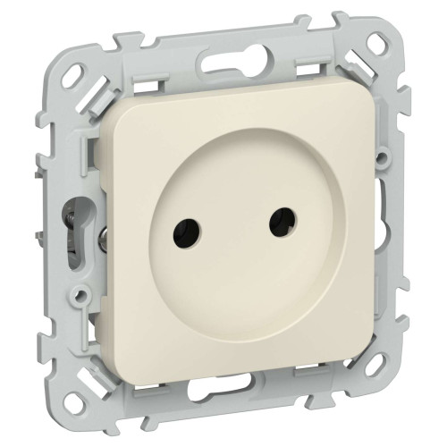 FLITE Розетка без заземления без защитных шторок безвинтовое крепление 10А РС01-1-ФлСл сливочный IEK