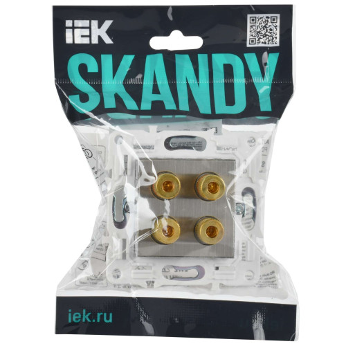 SKANDY Аудиорозетка 4-местная SK-A01N металл никель IEK