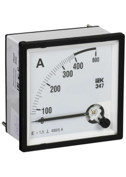 Амперметр аналоговый Э47 400/5А класс точности 1,5 72х72мм IEK