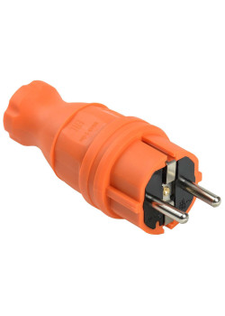 Вилка прямая ВБп3-1-0м IP44 ОМЕГА каучук оранжевая IEK