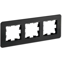 BRITE Рамка 3-местная РУ-3-2-Бр стекло черный RE IEK