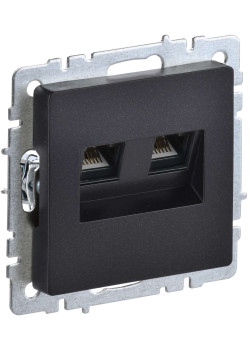 BRITE Розетка двойная RJ11+RJ45 кат.5E РК/Т12-БрЧ черный IEK