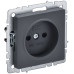 BRITE Розетка 1-местная без заземления с защитными шторками 10А РСш10-2-БрГ графит IEK