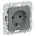FLITE Розетка с заземлением без защитных шторок 16А РС11-0-ФлМА мокрый асфальт IEK