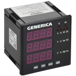 Мультиметр цифровой щитовой трехфазный DO RS-485 96х96мм LED GENERICA
