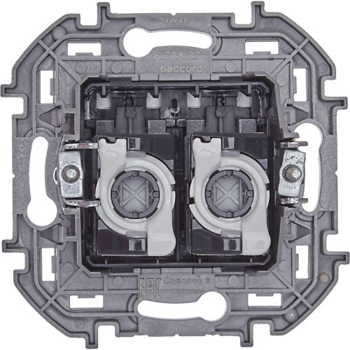 INSPIRIA Розетка компьютерная двойная RJ45 категория 5Е UTP алюминий