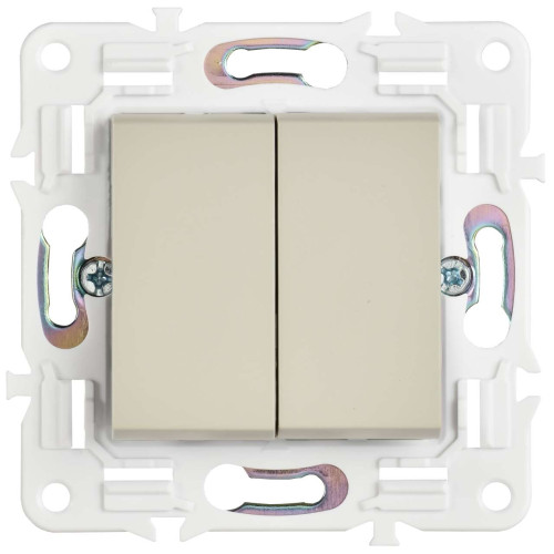 SKANDY Выключатель 2-клавишный 10А SK-V04B бежевый IEK