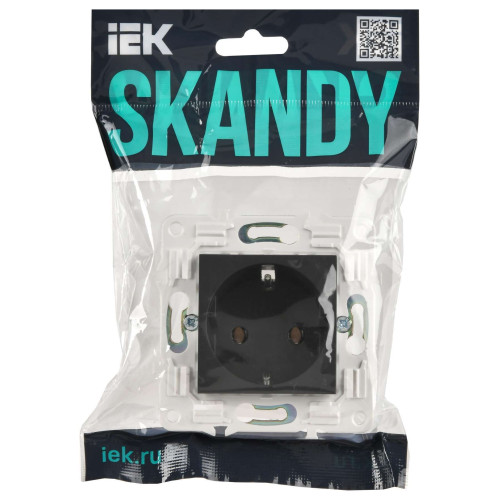 SKANDY Розетка с заземлением без защитных шторок 16А SK-R05T титан IEK